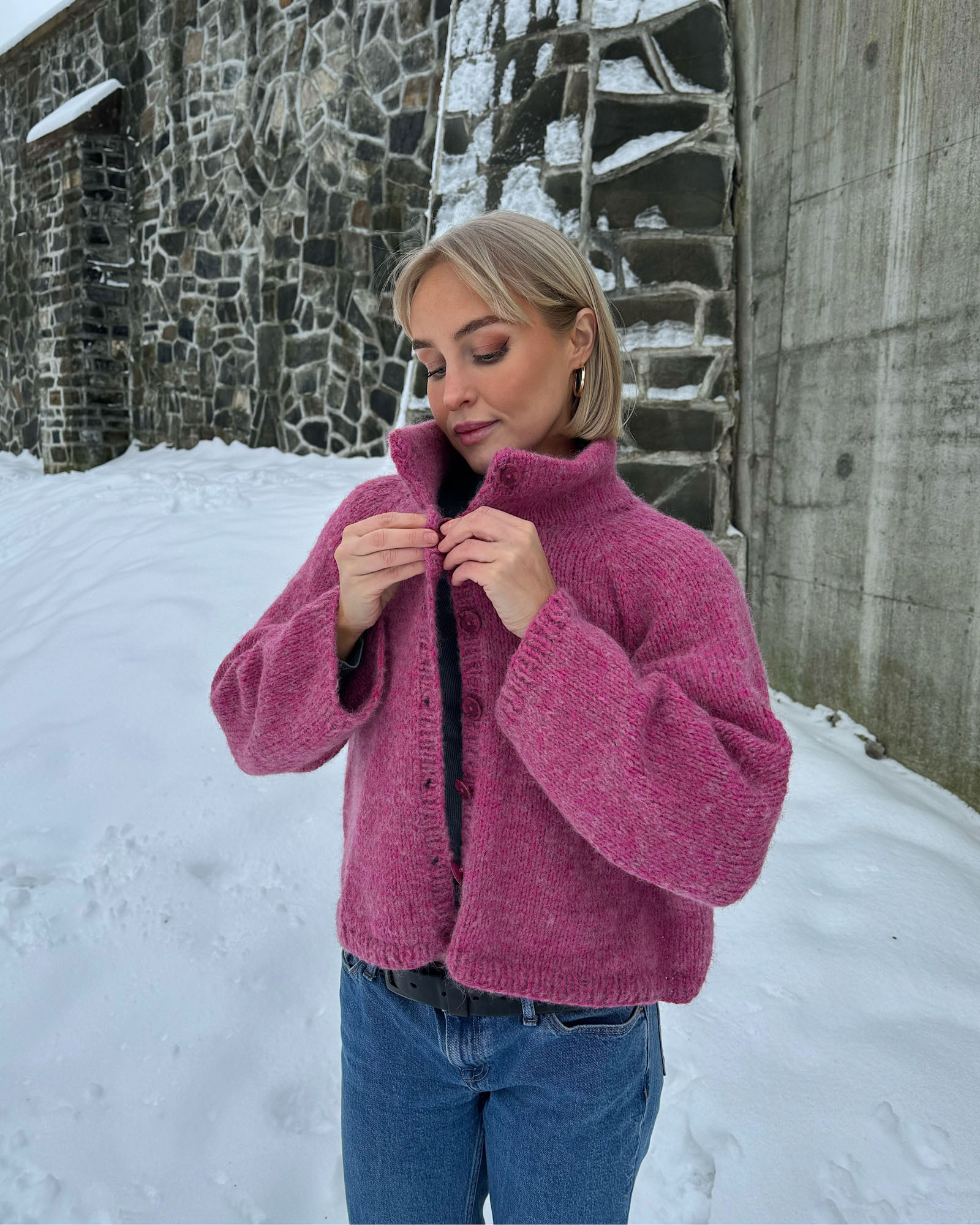 755 OK 06 06 OK Nøkken Chunky Cardigan Rosa 01