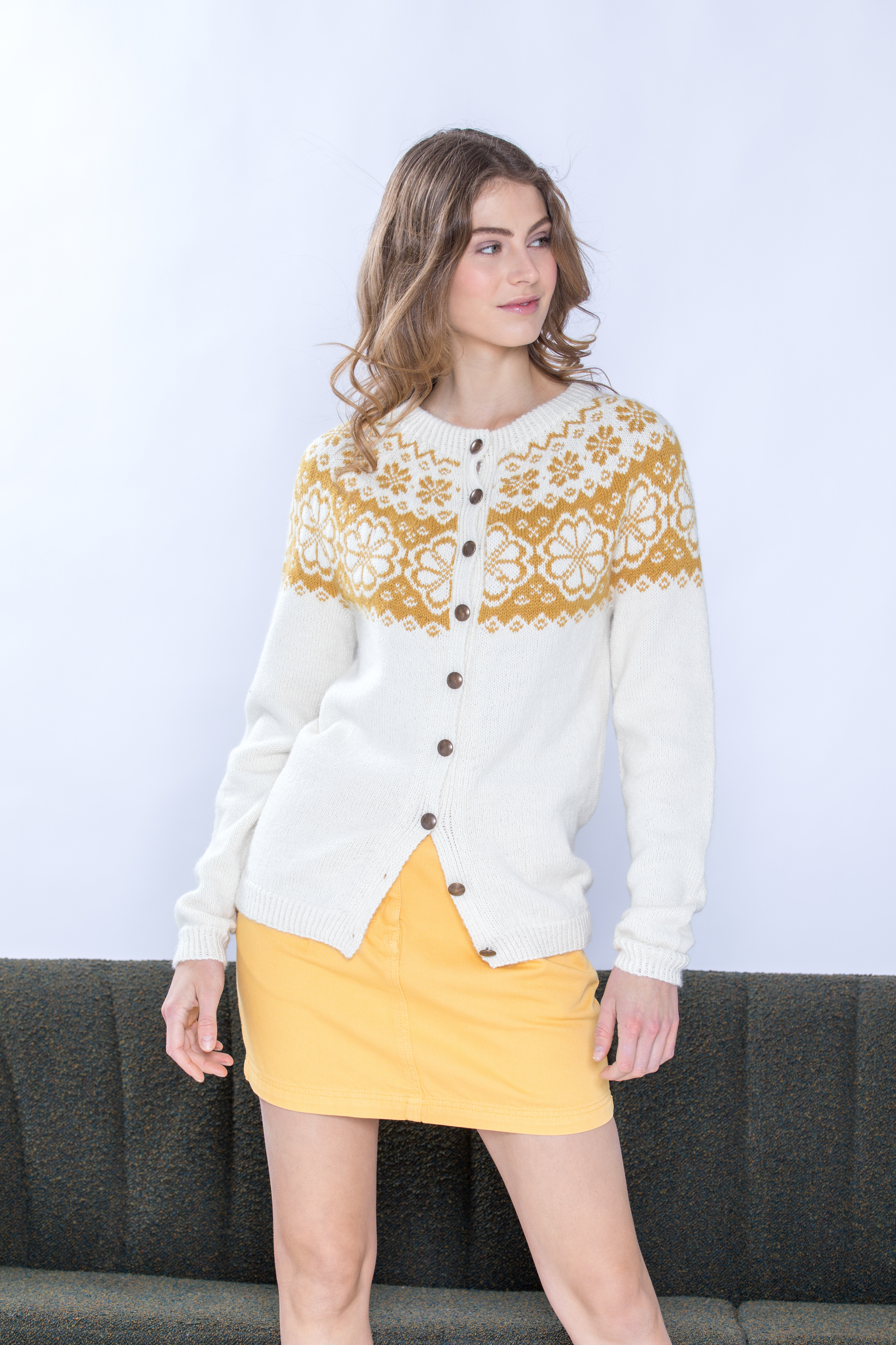 255 382 01 DG Kofte Jakke Q Symre Maisgul Natur 01