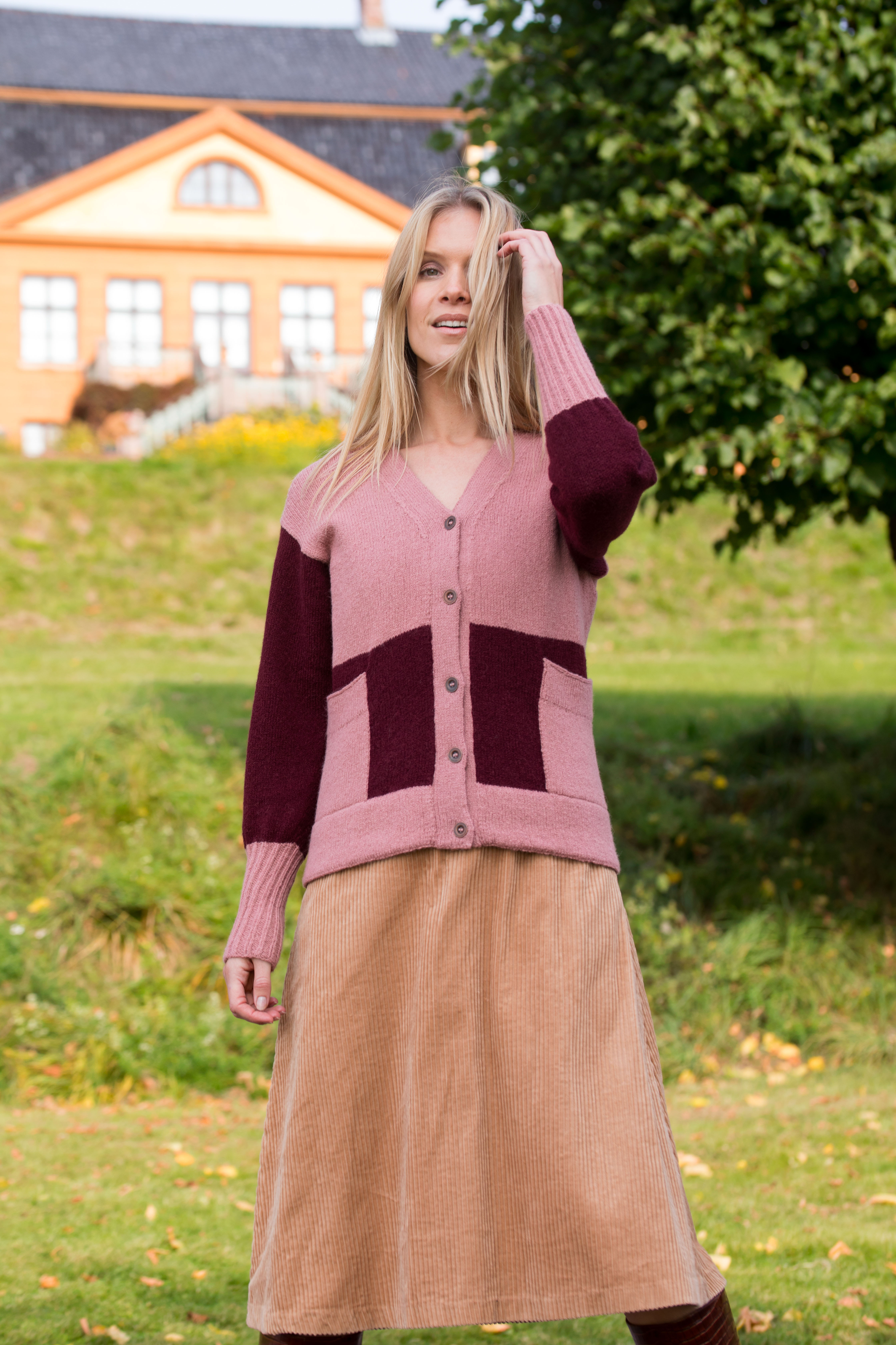 355 84 01 DSA Two tone Cardigan Jakke Dus Rose 01